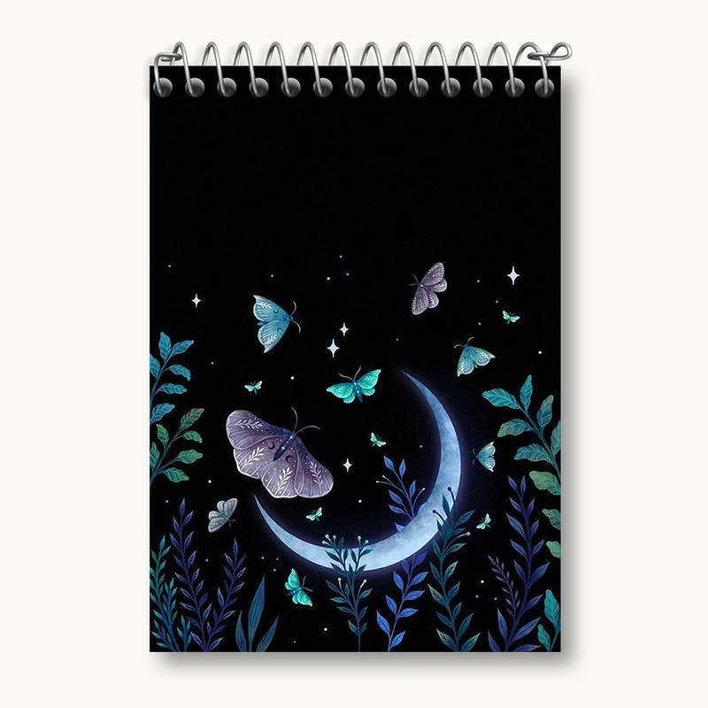 دفتر یادداشت 50 برگ خندالو طرح ماه و پروانه کد N2420