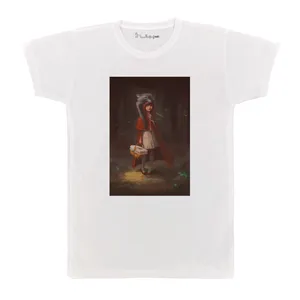 تی شرت آستین کوتاه بچگانه پرمانه طرح شنل قرمزی کد pmt.6267