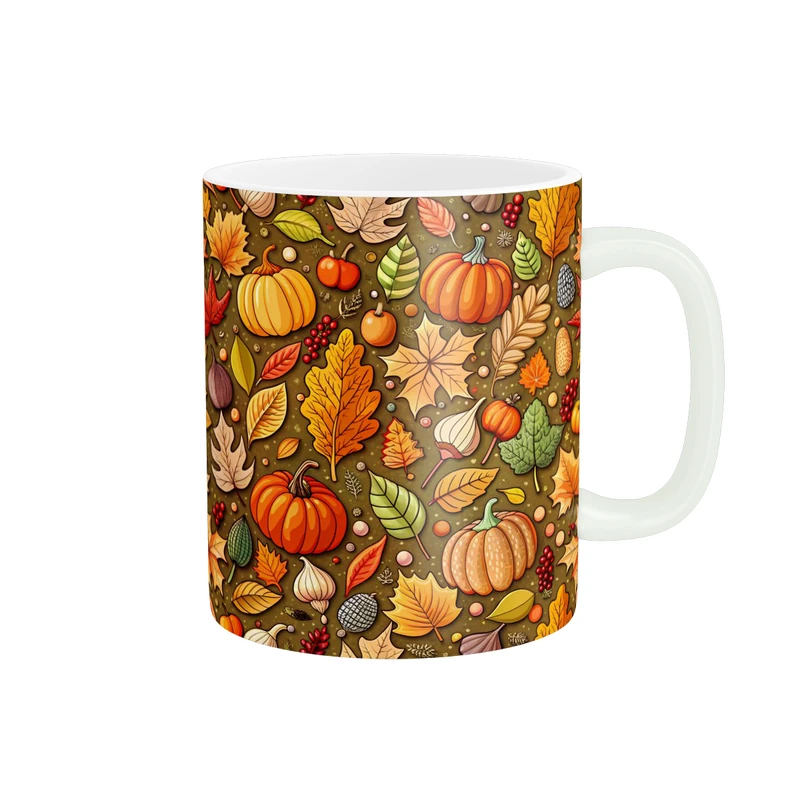 ماگ پاد آفرین مدل فانتزی طرح برگ پاییزی کد p11542