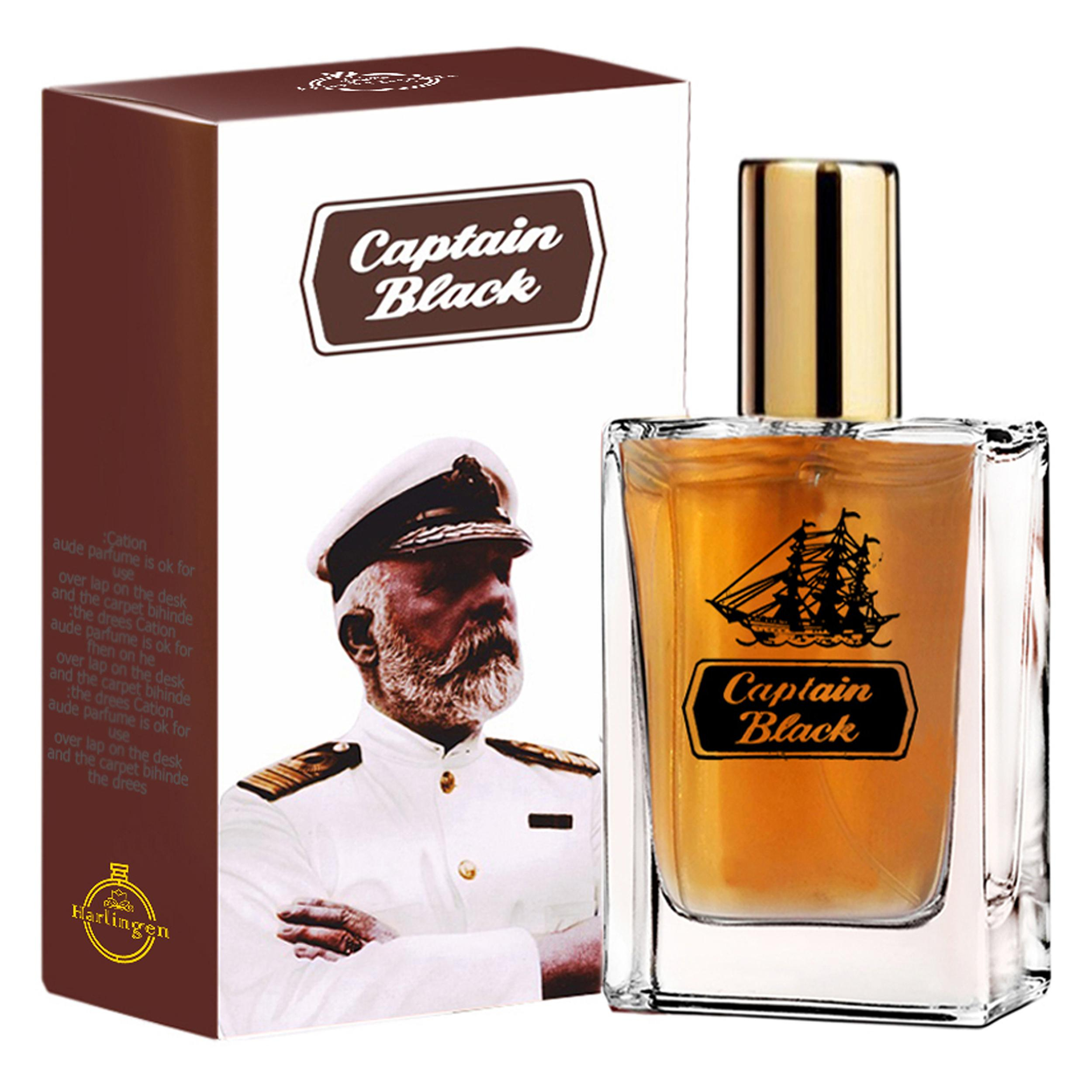 ادو پرفیوم مردانه هارلینگن مدل کاپیتان بلک با رایحه گرم حجم 50 میلی لیتر