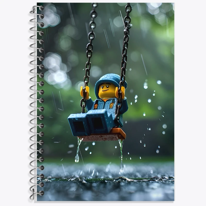 دفتر زبان 50 برگ خندالو مدل سه خط طرح لگو (Lego) کد F6558