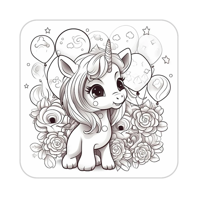 زیر لیوانی کاکتی طرح اسب تک شاخ و یونیکورن مدل mp30418