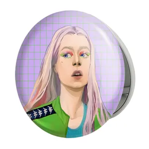 آینه جیبی خندالو طرح جولز وان سریال سرخوشی Euphoria‎ مدل تاشو کد 13780 