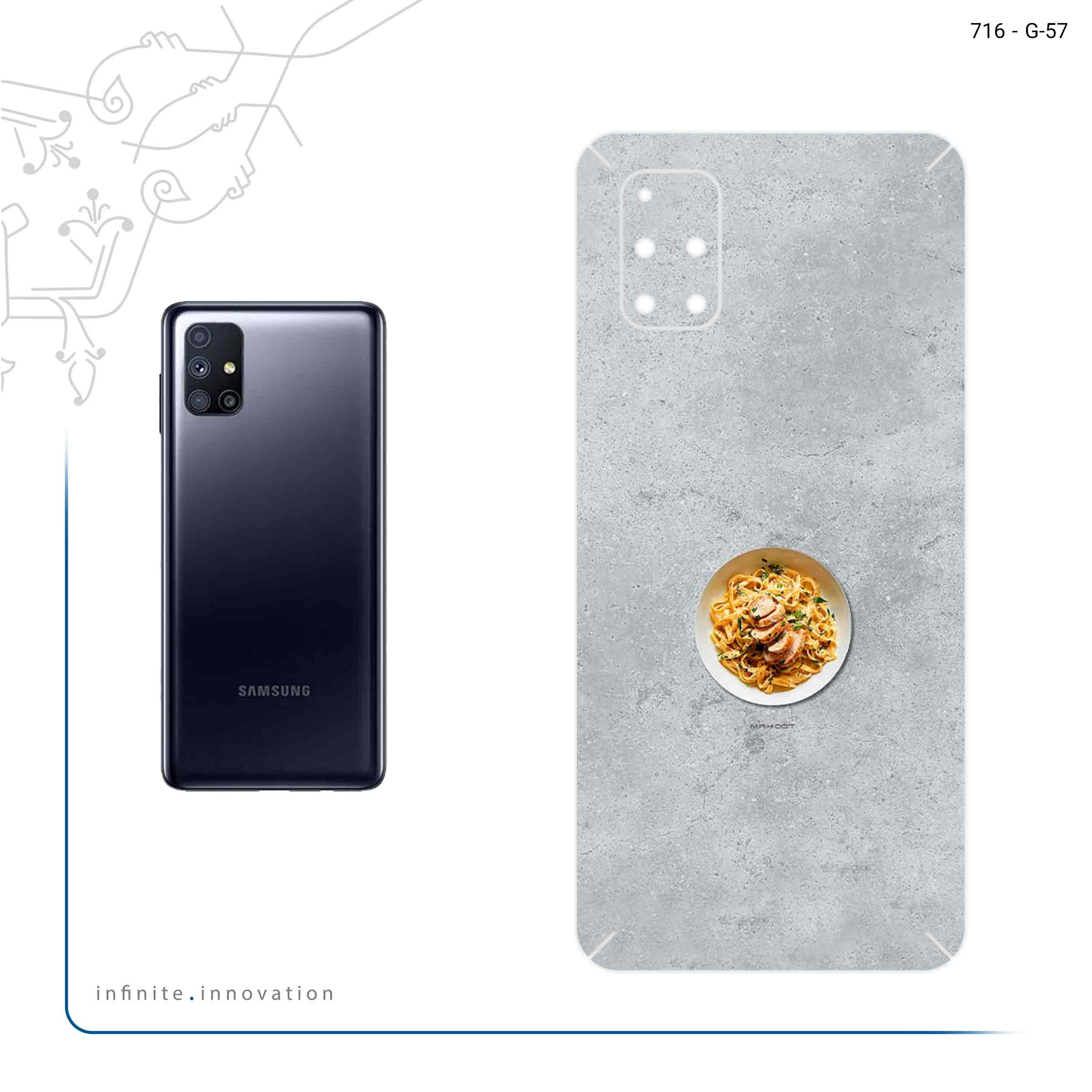 برچسب پوششی ماهوت مدل Pasta مناسب برای گوشی موبایل سامسونگ Galaxy M51