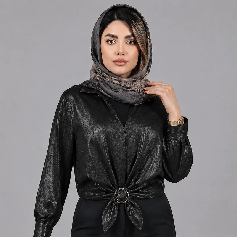 بلوز آستین بلند یقه برگردان زنانه مدل ثمر کد 1
