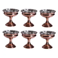 آجیل خوری مسی مدل پایه دار کد ZH97.3 مجموعه 6 عددی