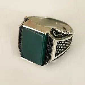 انگشتر نقره مردانه مدل عقیق