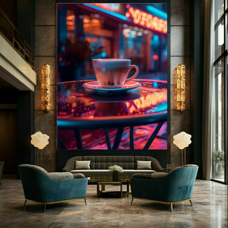 پوستر دیواری طرح فنجان نوشیدنی مدل کافی شاپ کد AR304270