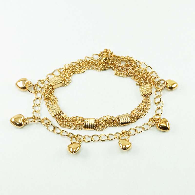 پابند زنانه مدل قلب چند زنجیری