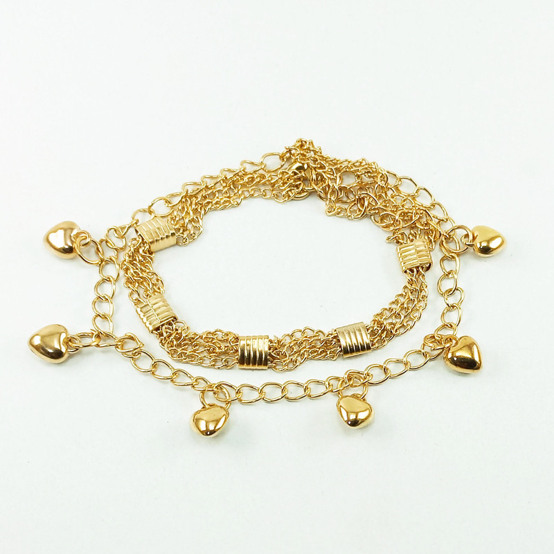 پابند زنانه مدل قلب چند زنجیری