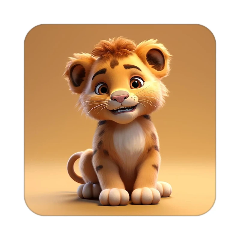 زیر لیوانی کاکتی طرح شیر مدل mp22828