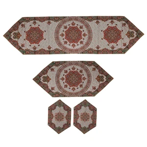 ست 4 تکه رومیزی ترمه دستجردی مدل سپهر کد DRGD4.4