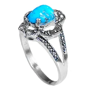 انگشتر نقره زنانه مدل فیروزه نیشابور FW3045
