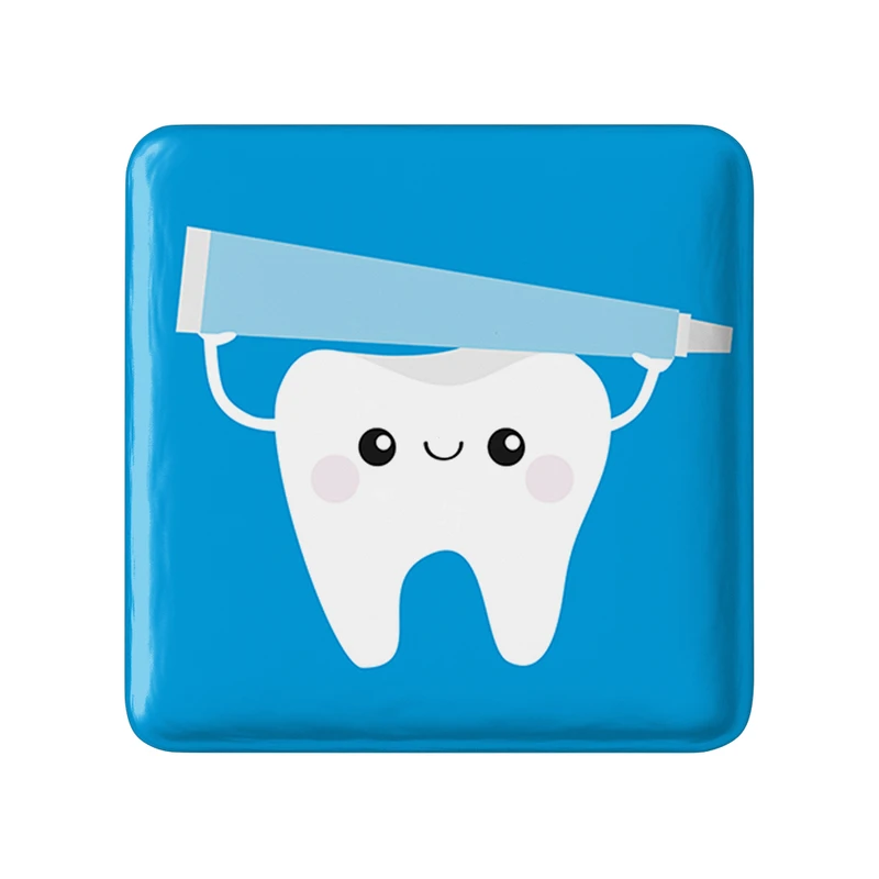 پیکسل خندالو طرح دندان و دندان پزشکی کودکانه مدل مربعی کد 36741