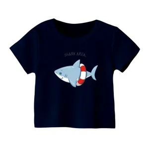 تی شرت آستین کوتاه بچگانه مدل کوسه کد ۷ رنگ سورمه ای