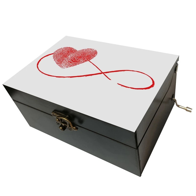 جعبه موزیکال مدل هندلی طرح عشق بی نهایت قلب کد 2023