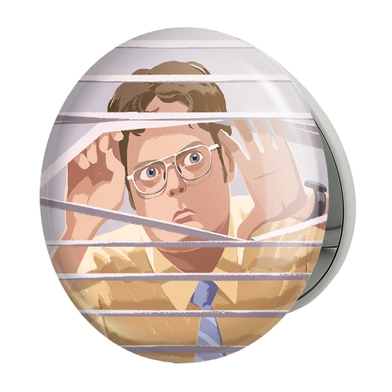 آینه جیبی خندالو طرح داویت شروت سریال آفیس The Office مدل تاشو کد 10222 