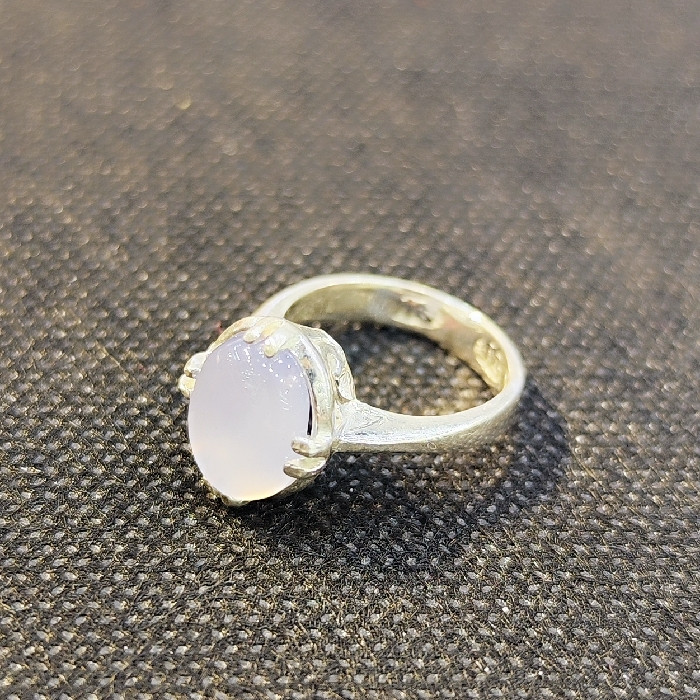 انگشتر نقره زنانه مدل سنگ عقیق یمانی کبود کد 350