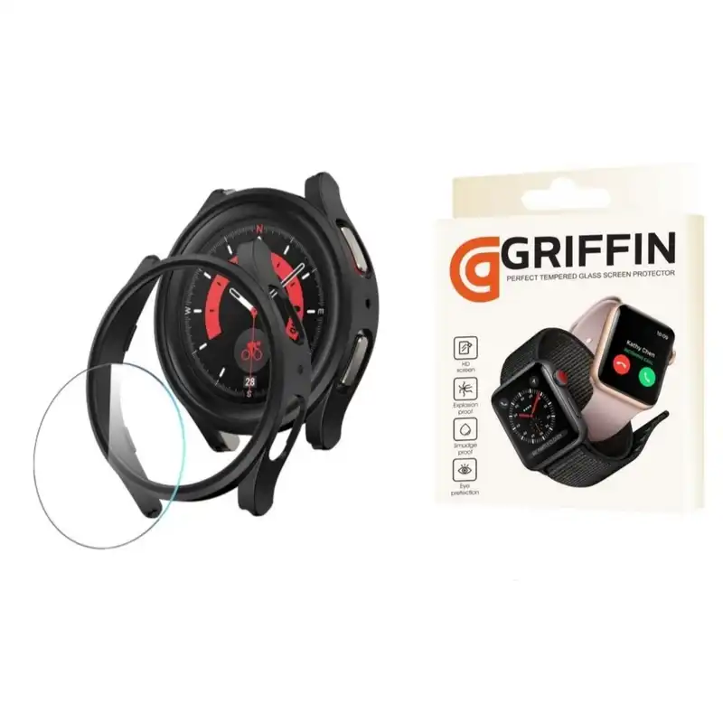 کاور گریفین مدل full مناسب برای ساعت هوشمند سامسونگ Galaxy Watch 5 pro به همراه محافظ صفحه نمایش