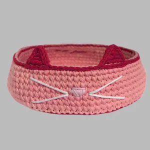 سبد قلاب بافی تریکو طرح سبد خواب گربه و سگ  کد 80