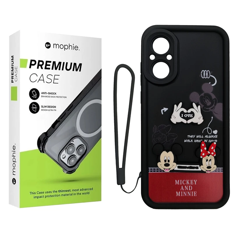 کاور موفی مدل Silicone Puffer Minni Mouse Strap مناسب برای گوشی موبایل ریلمی Realme C67 به همراه بند