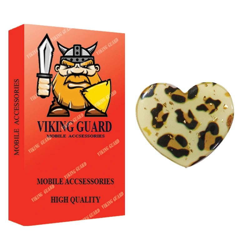 پایه نگهدارنده گوشی موبایل پاپ سوکت وایکینگ گارد مدل قلب طرح پلنگی 2