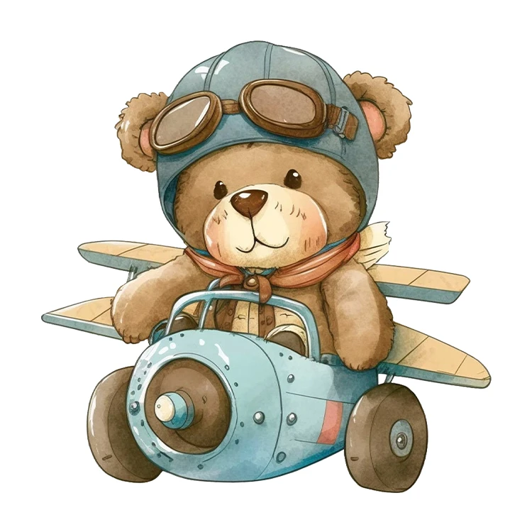 استیکر پارچه و لباس پاد آفرین مدل کارتونی طرح خرس تدی کد S3545