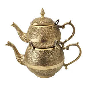 ست قوری و کتری برنجی کد 1555