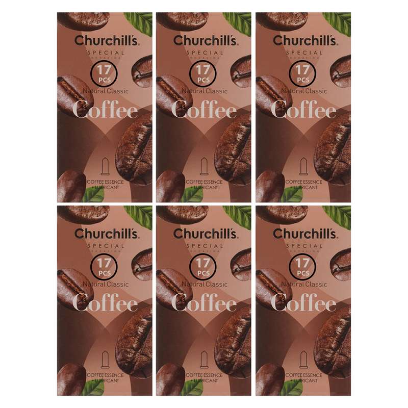 کاندوم چرچیلز مدل CHC_coffeee مجموعه 6 عددی