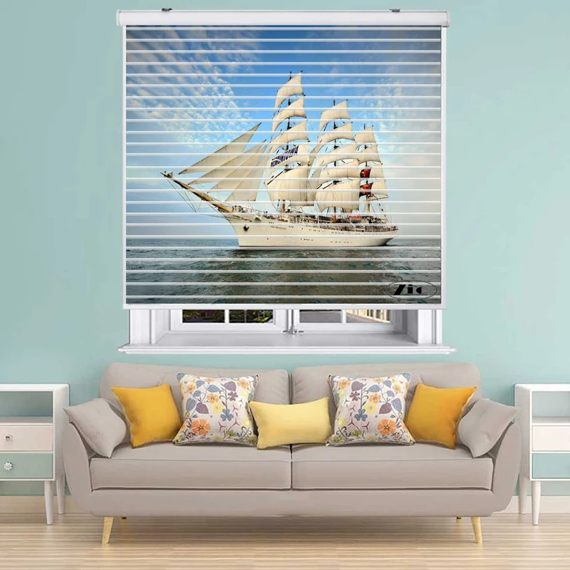 پرده زبرا زیو مدل سیلوئتOV 7017 سایز 150x150 سانتی متر