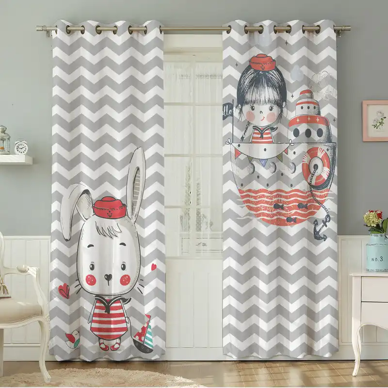 پرده نیروانا طرح  کودک مدل مخمل کد 4780 سایز 140×280 سانتی متر