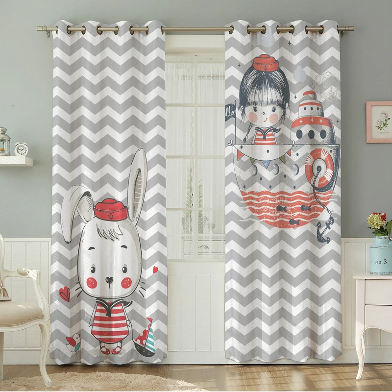 پرده نیروانا طرح  کودک مدل مخمل کد 4780 سایز 140×280 سانتی متر