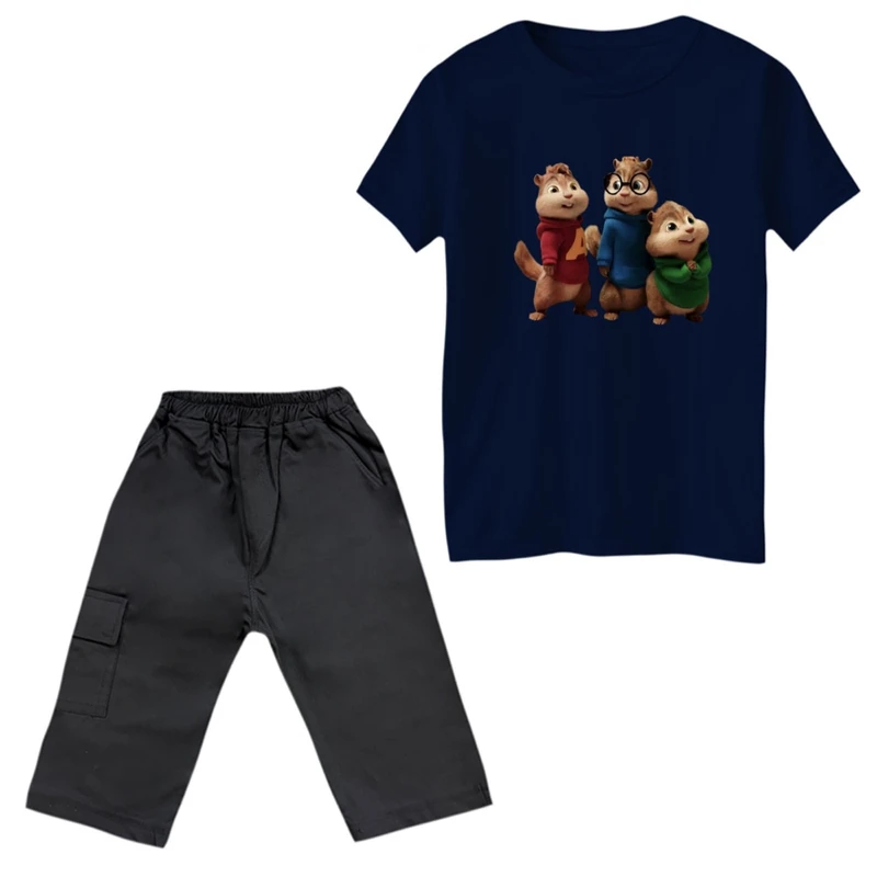 ست تی‌شرت و شلوارک پسرانه مدل آلوین کد 1