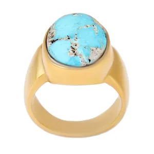 انگشتر نقره مردانه بازرگانی میلادی مدل سنگ فیروزه نیشابور رکاب دست ساز ابکاری رادیوم کد AM_2440