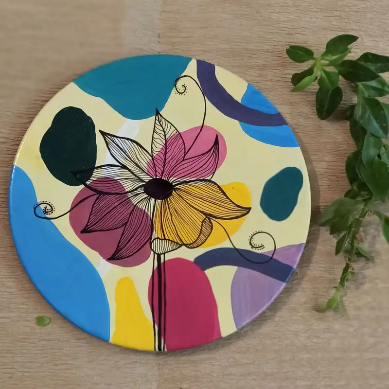 بشقاب دیوارکوب سفالی طرح مینیمال کد 43