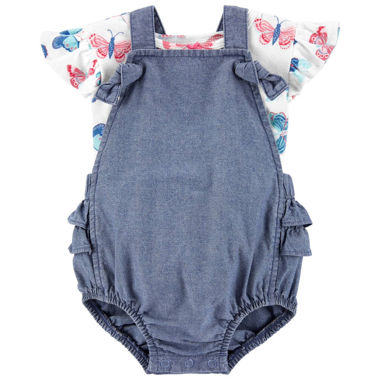 ست تی شرت و سرهمی نوزادی کارترز طرح Butterfly کد M506