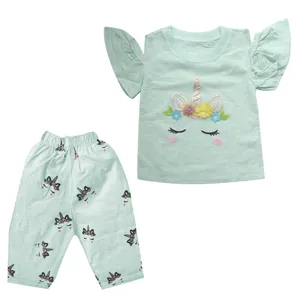 ست تی شرت و شلوارک دخترانه مدل UNI-SBZ