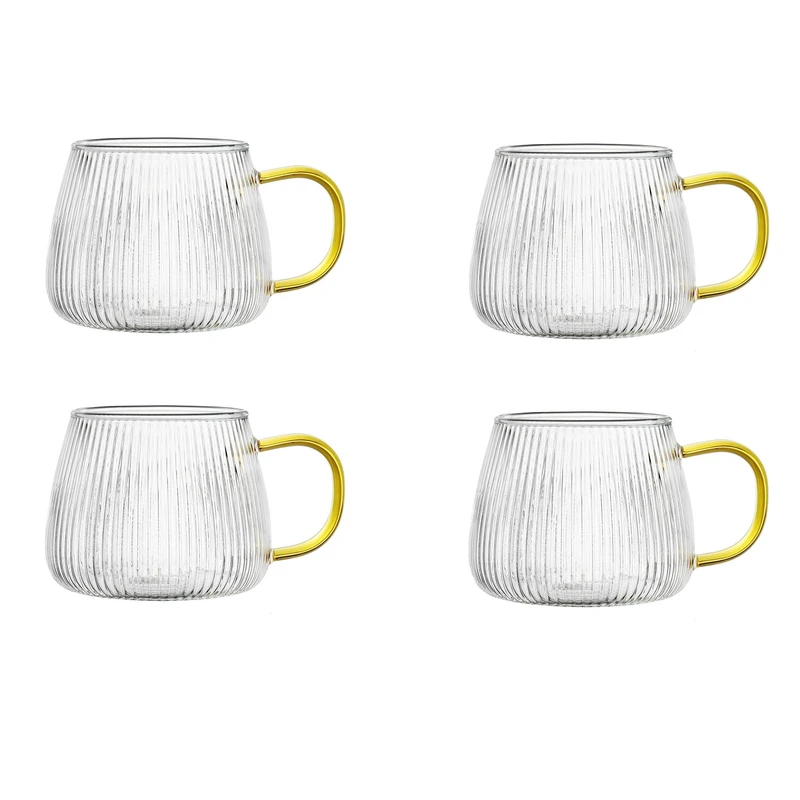 لیوان آرو مدل شیار دار دسته رنگی کد RA136929 بسته چهار عددی 
