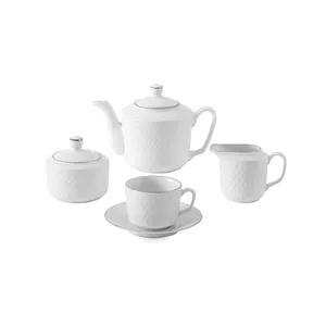 سرویس چای خوری 17 پارچه چینی زرین ایران سری رادیانس مدل سمن درجه یک