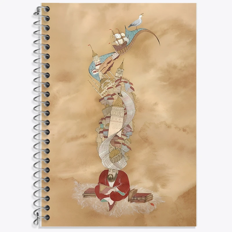 دفتر زبان 50 برگ خندالو مدل سه خط طرح نگارگری کد F5051