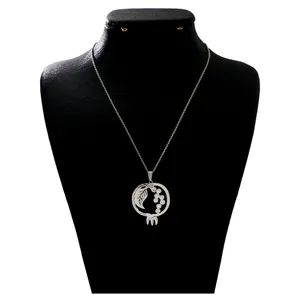 گردنبند نقره زنانه دلی جم طرح انار شب یلدا   کد D 435