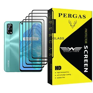 Waily Nice Pergas Glass MIX004 Screen Protector For Realme V5 5G Pack Of 4