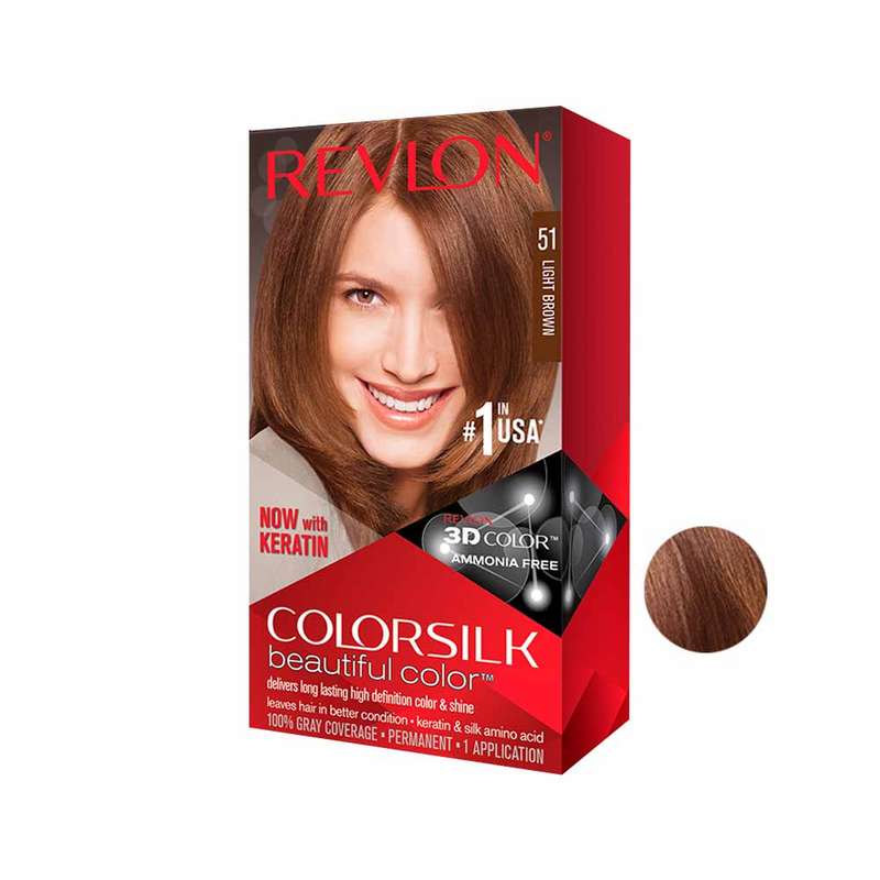 کیت رنگ مو رولون شماره 51 حجم 59 میلی لیتر رنگ قهوه ای ملایم