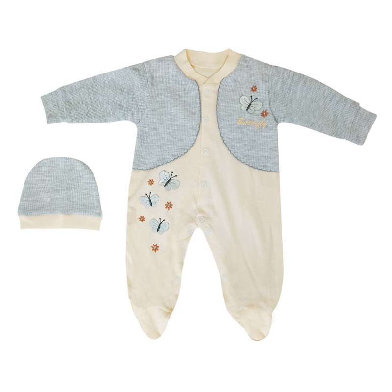 ست سرهمی و کلاه نوزادی مدل Omorfy baby 