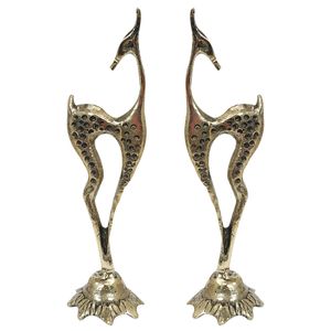 دکوری برنجی مدل غزال یک طرفه مجموعه 2 عددی