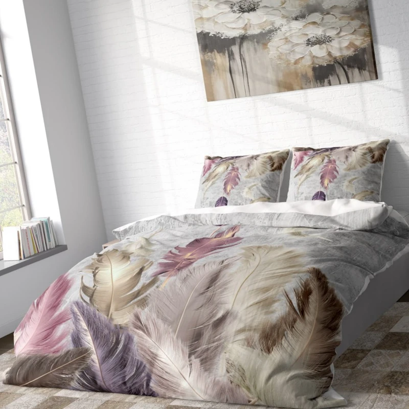 سرویس خواب 2 نفر 6 تکه مدل پرهای رنگی 1114