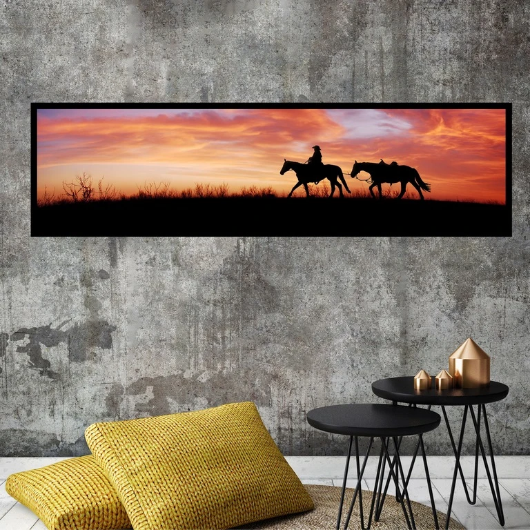 تابلو بکلیت طرح کابوی و غروب آفتاب مدل B-7343