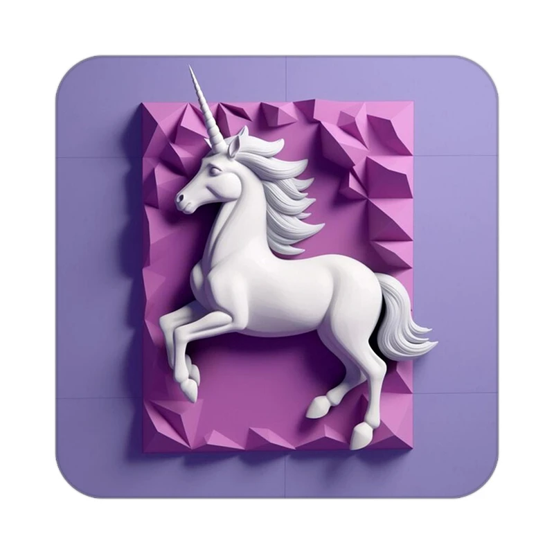 زیر لیوانی کاکتی طرح اسب تک شاخ و یونیکورن مدل mp32442