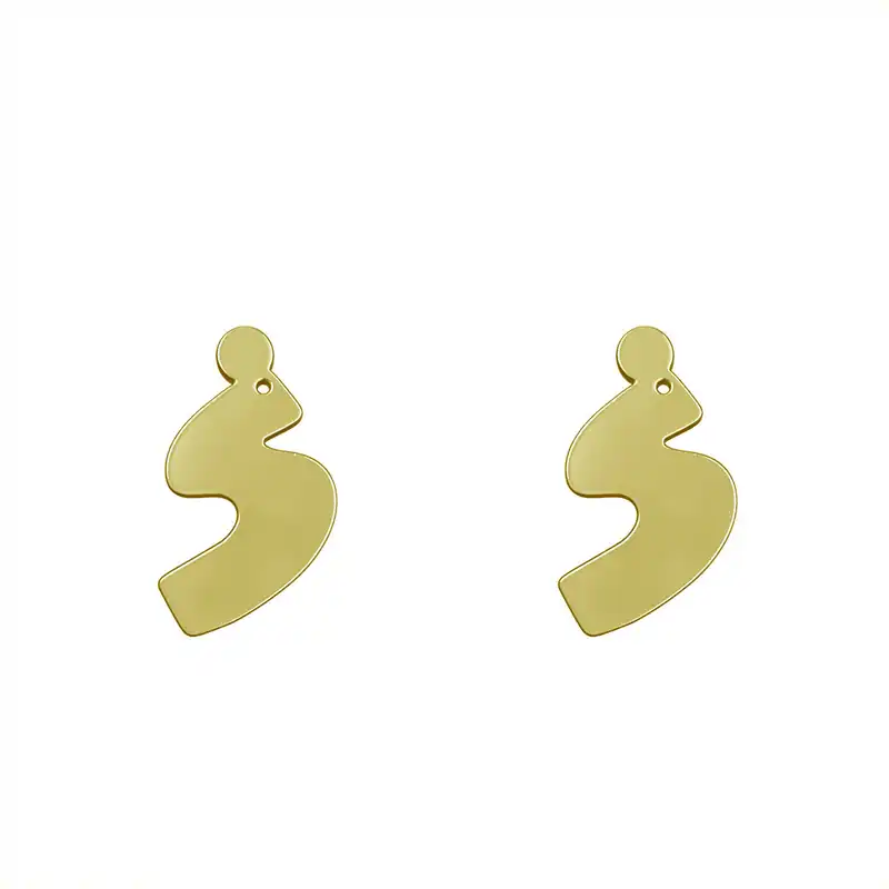 گوشواره طلا 18 عیار زنانه مدوپد مدل هندسی کد GA1-15105