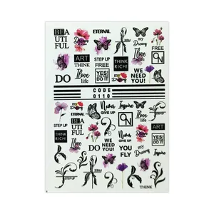 لنز ناخن مدل متن انگلیسی ساده کد 110